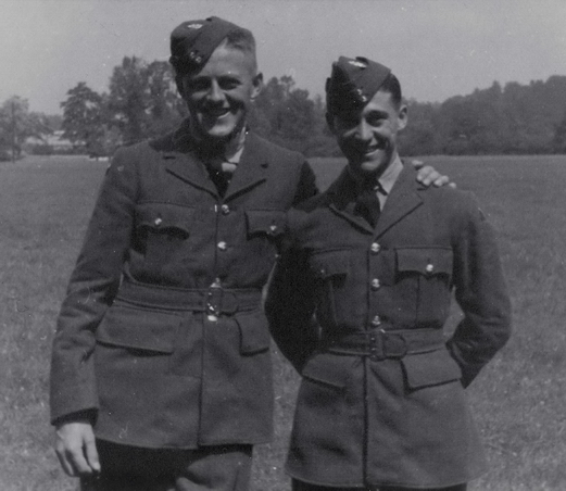 Charles (on the right) with L/Ac (later Sgt) Stanley James Hoare. They were still at an early stage in their training when this photo was taken as they hadn't yet won their wings. Stan Hoare was later to join Allan Hurrell's crew; he was killed in the attack against the Prinz Eugen on May 17th, 1942. Charles Taylor